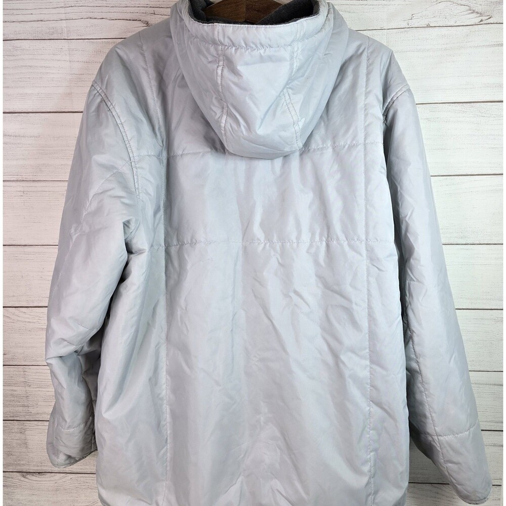 Vintage Quicksilver Y2K Reversible Puffer Zip Jacket Mens Sz L Gray Embroidered - Picture 5 of 9